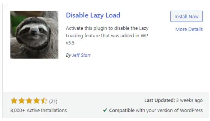 Disable Lazy Load in WordPress Using a Plugin